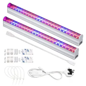 LED Grow Light Bars for Indoor Plants Plant Grow Lamp with Red/Blue Spectrum 11.5 Inches Growth Light Strip with Power Switch Wire + Cables for Greenhouse Plant Grow Shelf