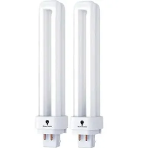 2 Pack 18 Watt Double Tube Bulbs 3500K Direct Generic Replacement for PLC Panasonic FDS18E35/4 18W 3500K Warm White Double Tube, 4 Pin G24q-2 Base, Compact Fluorescent Light Bulbs CFL 18W