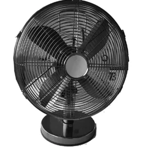 Geepas 12-Inch Metal Table Fan | 3 Speed Settings with Oscillating/Rotating and Static Feature | Electric Portable Desktop Cooling Fan for Desk Home or Office Use | 2 Year Warranty